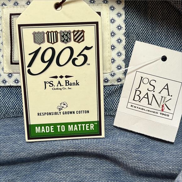 Jos A Bank Comfort Stretch Tailored Shirt in Blue Size X-Large - Picture 9 of 12